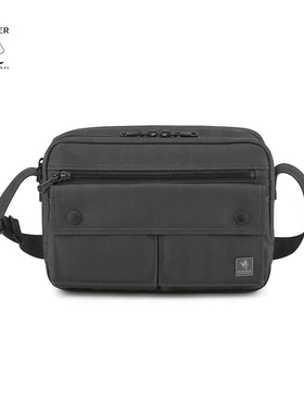 PORTER MELODY 商务暗纹斜挎包双拉链大容量通勤包都市骑行包