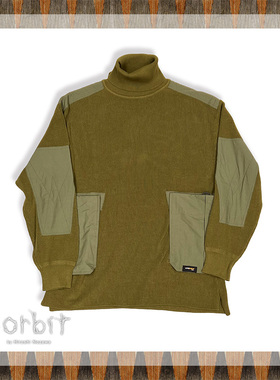 Norbit 日本山系户外 露营机能 撞色Cordura针织衫高领套头毛衣