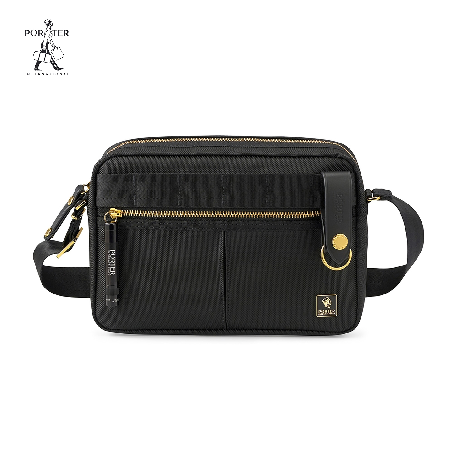 尼龙双拉链休闲手电包斜挎包