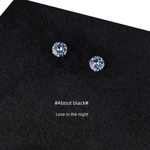 牛仔蓝华子免摘316L钛钢耳钉耳垂钉耳骨钉耳蜗钉 闪耀