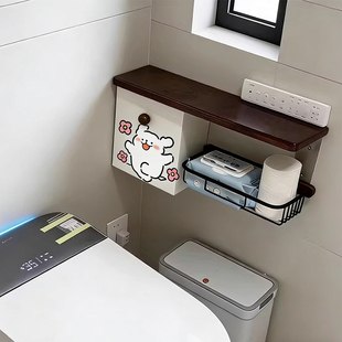 花朵小狗卫生间马桶边置物架卫生巾收纳盒厕所厕纸放置盒湿巾架子