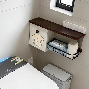 娇羞小狗卫生间马桶边置物架卫生纸收纳盒厕所厕纸盒姨妈巾储物柜