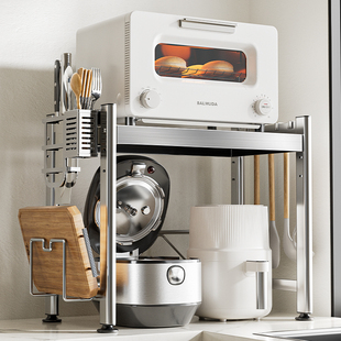 家图腾厨房不锈钢微波炉置物架台面多功能烤箱多层电饭煲收纳架子