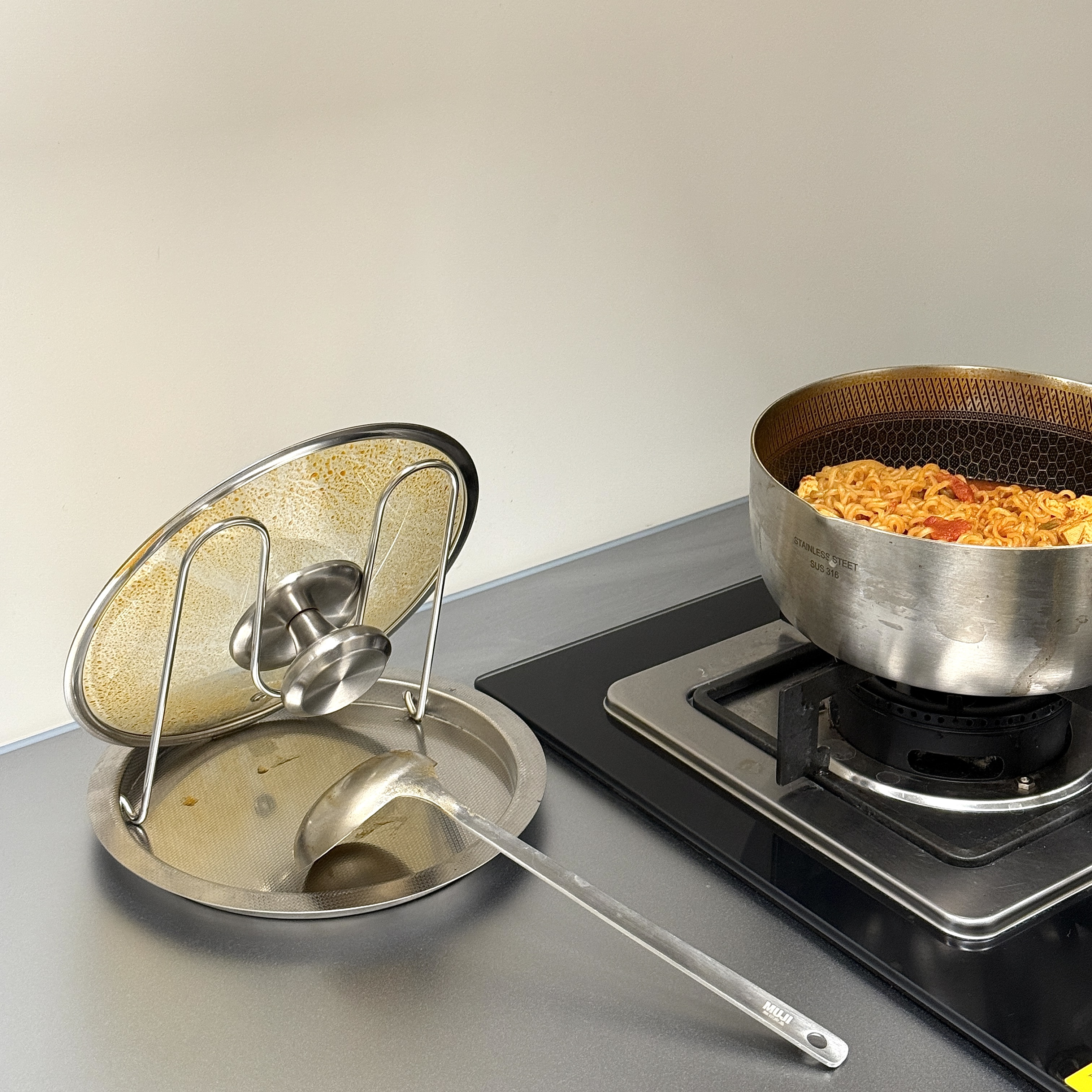 家图腾厨房304不锈钢锅盖收纳架