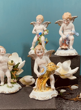 创意陶瓷描金手彩国外小天使