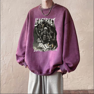 精品 青少年美式 新款 2025冬季 潮牌痞帅百搭仿麂皮绒卫衣 上市