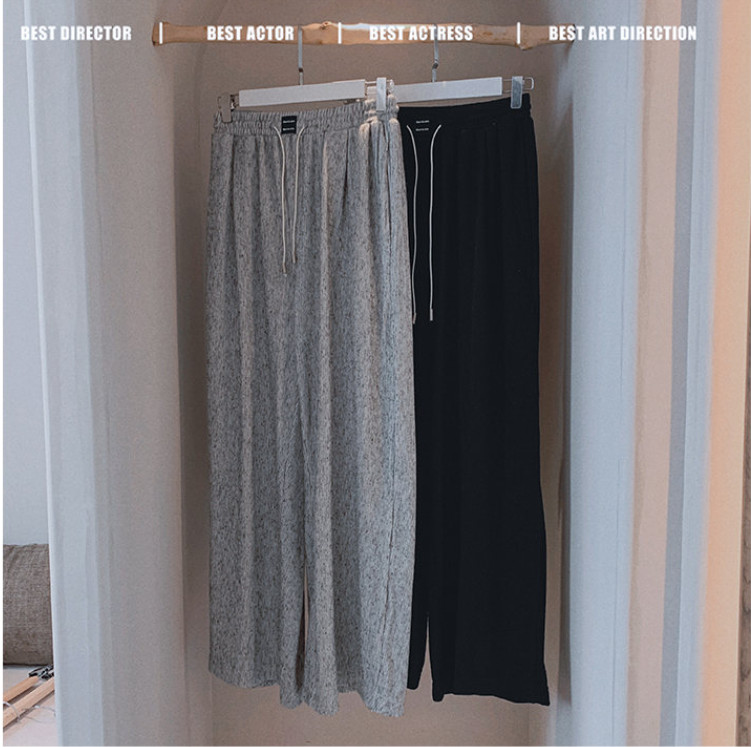 【精品】新款上市◆2025冬季垂感针织休闲男ins风宽松直筒拖地裤