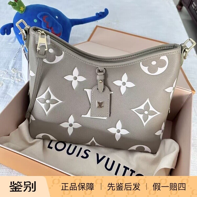 LV路易威登carryall 大象灰印花单肩斜挎包大容量托特包
