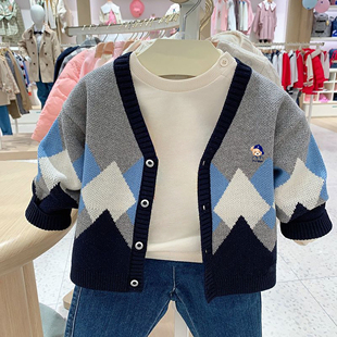 休闲针织开衫 男童中大童装 毛衣 2025春秋新款 chris童装