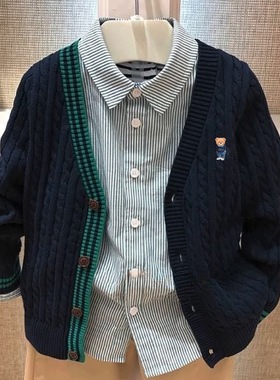 chris童装25春秋新款男童棉针织开衫童休闲百搭毛衣外套背心线衣