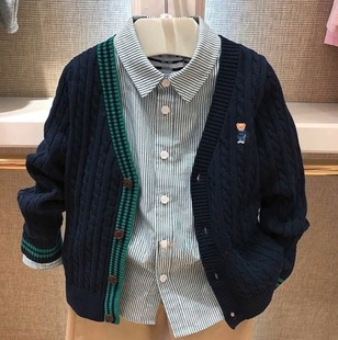 童休闲百搭毛衣外套背心线衣 男童棉针织开衫 chris童装 25春秋新款