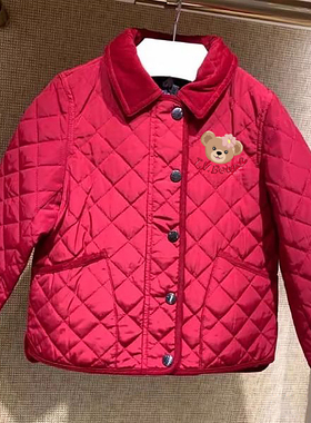 chris童装25秋冬款女童薄款棉服中大童翻领棉服女童休闲外套洋气