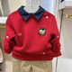 chris童装 26秋冬新款 男童红色加绒卫衣带领子中大童休闲百搭卫衣