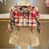 衬衫 chris童装 翻领格子棉长袖 女装 中大童休闲衬衣 26春秋新款