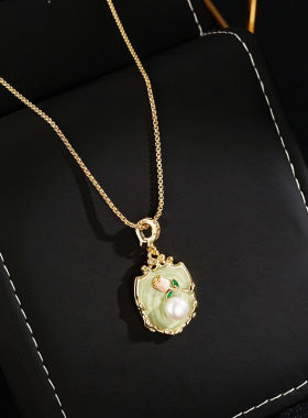 油画风轻奢高端时尚百搭项链