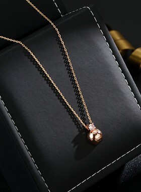 设计师小众金银撞色褶皱高级项链