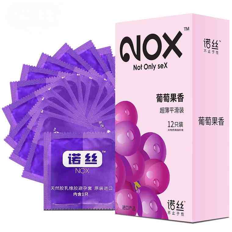 诺丝葡萄果香超薄平滑避孕套3只 12只装安全套水果香型套套润滑型