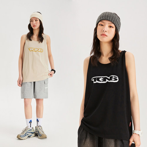 2GUNS宽松夏季喷漆logo背心