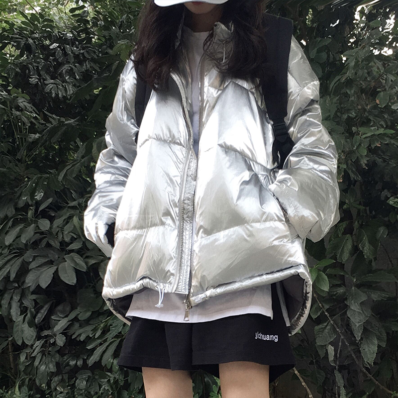 Shameless丨PASET 冬季情侣银色羽绒服男女潮流短款保暖休闲棉服 男装 羽绒服 原图主图