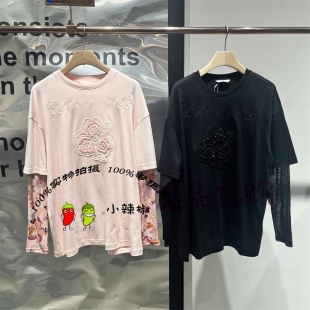 T恤BDT1YD1232停栖树梢 假两件拼接袖 白鹭 2026春季 衣播商场同款