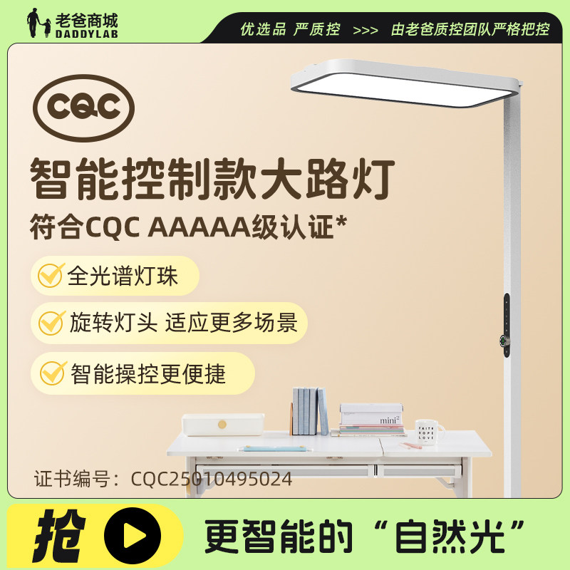 老爸评测智控全光谱护眼落地灯智能大路灯蓝光危害RG0照明
