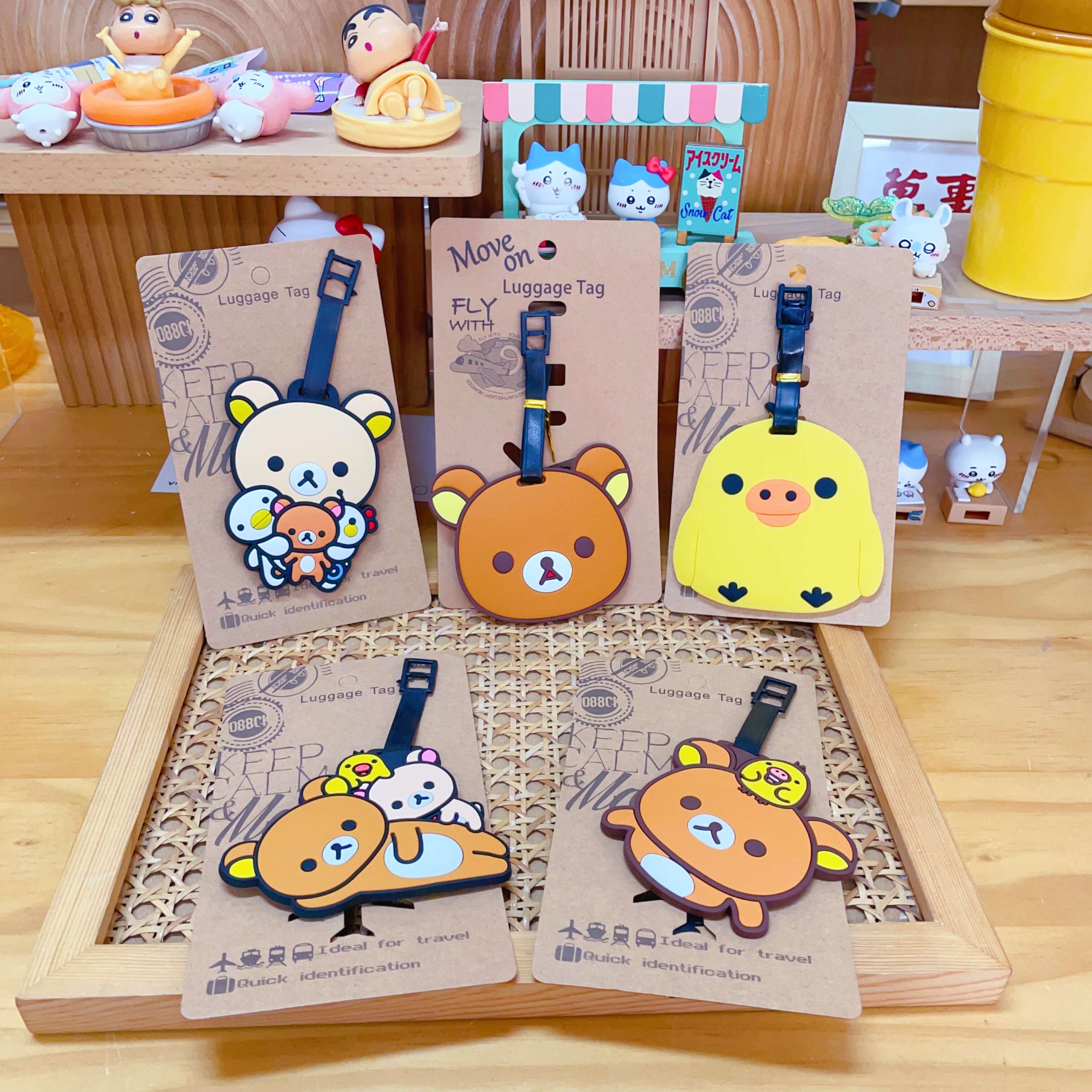 可爱卡通轻松熊拉拉懒懒熊托运行李牌 防水PVC软胶挂件箱包饰品