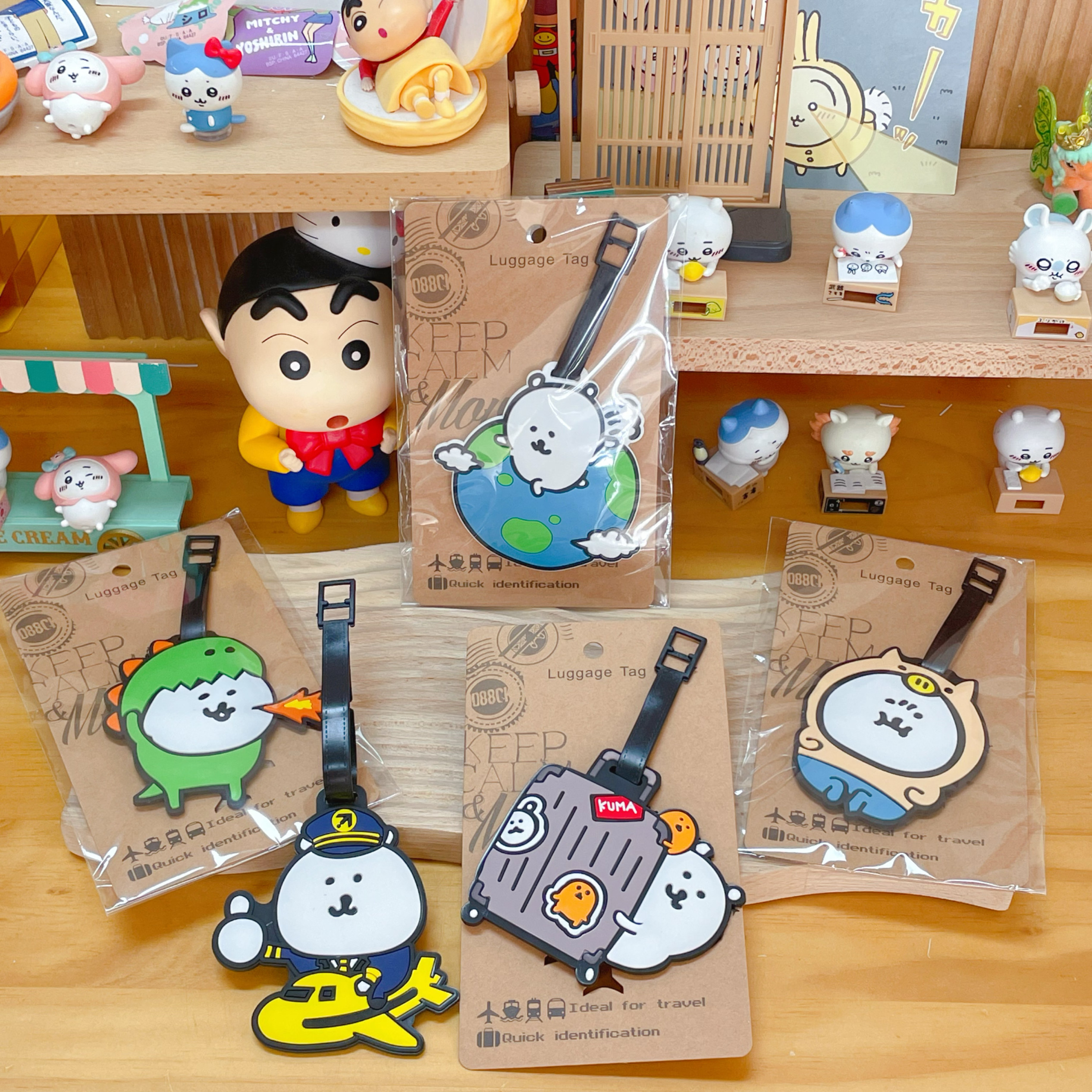 可爱卡通自嘲熊行李牌旅行箱登机牌挂件