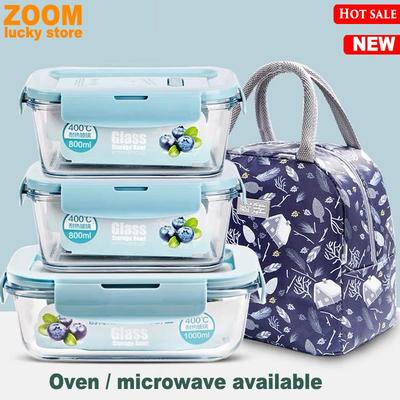 Glass food storage container box for micro-wave oven Bento