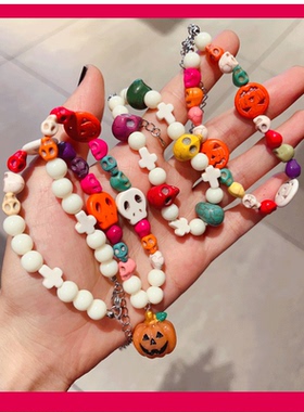 其他树脂骷髅头万圣节男女项链