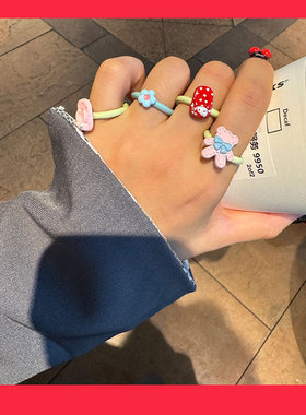 小众卡通动物造型戒指女彩色拖鞋滴油戒指