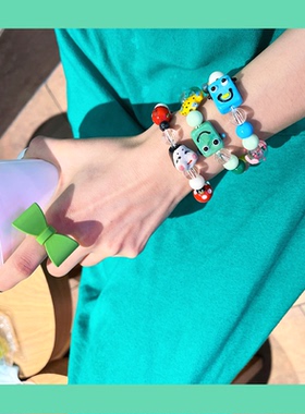 绿森林女亚克力日韩卡通手链彩绘