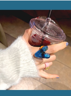 戒指绿色滴油可爱日韩女