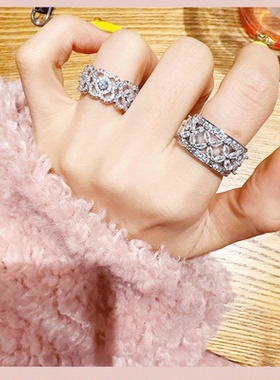 新品欧美奢华高级感时尚百搭镶嵌ins时尚个性戒指