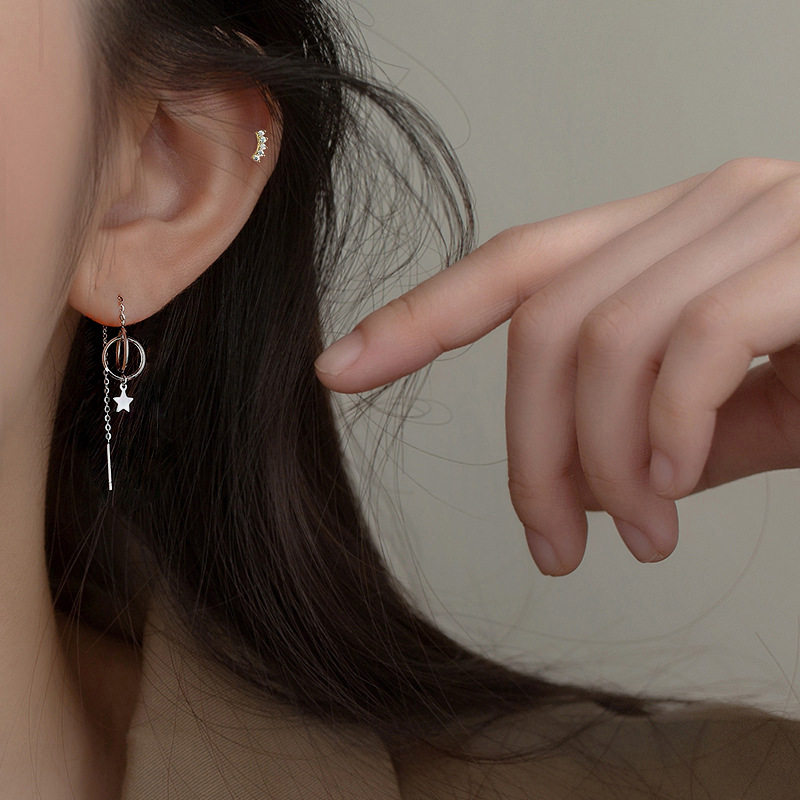 s999纯银耳环环相扣流苏耳线女新款轻奢气质长链条耳钉耳坠耳饰女,饰品/流行首饰/时尚饰品新,耳钉,淘宝优惠券,粉丝福利购,淘宝优惠卷