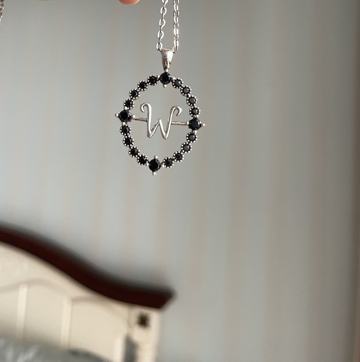 wednesday addams 星期三亚当斯项链925银吊坠项链哥特项链