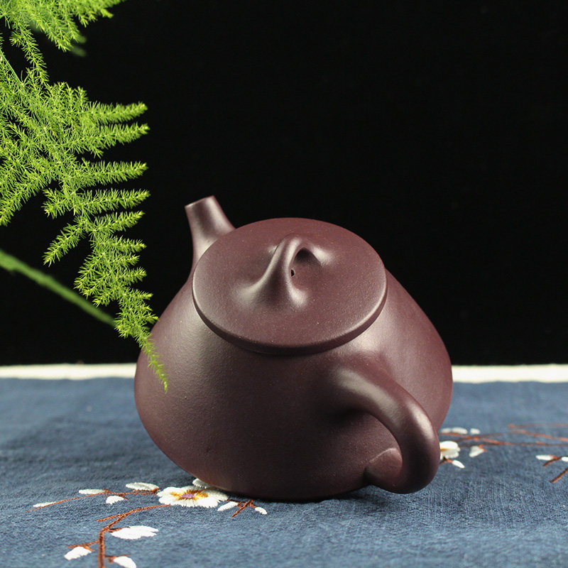正宗迷你小号家用茶具宜兴纯手工原矿老紫泥石瓢紫砂壶大师国家