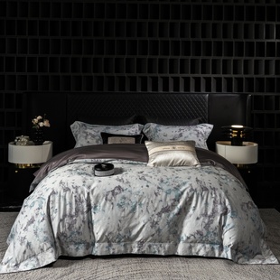 意大利产地王炸限量色织提花豪华四件套长绒棉被套高奢床上用品