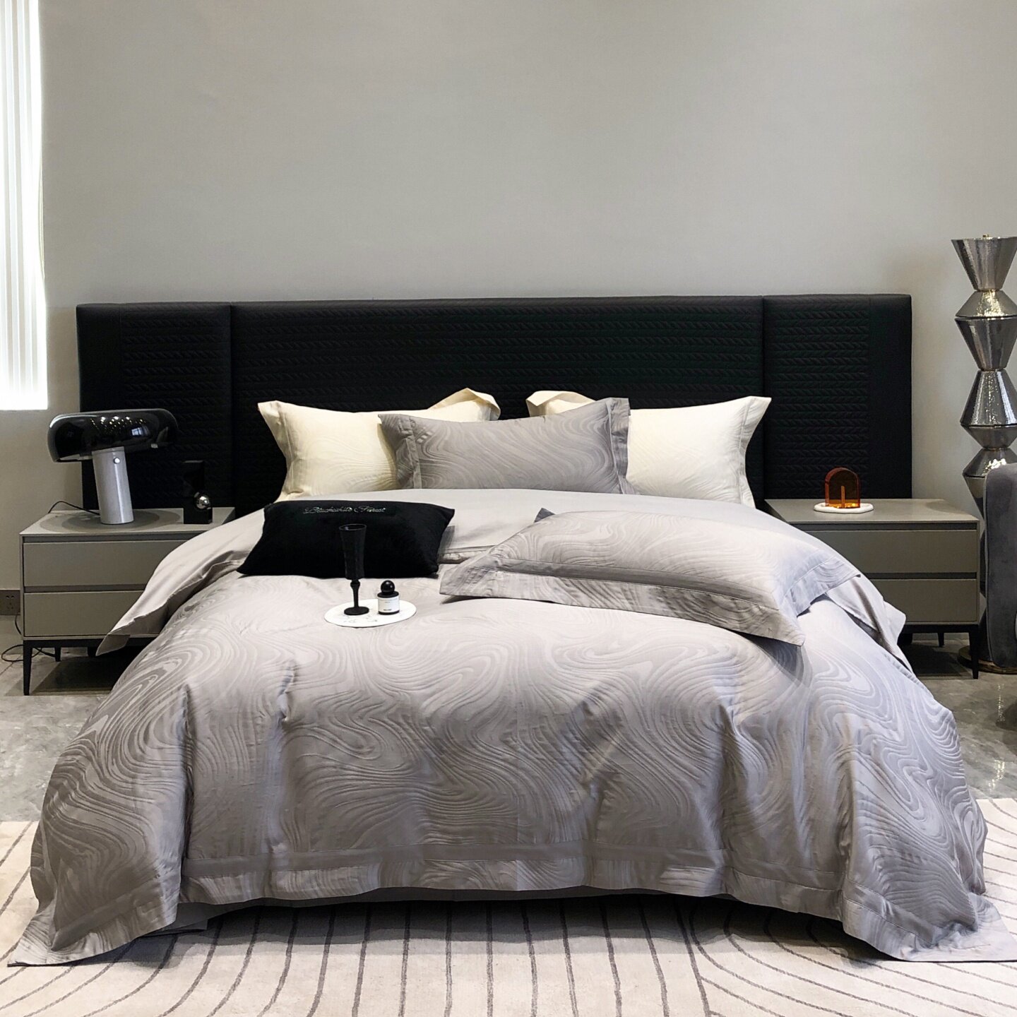 LOOPS LOVE轻熟简约风磨毛提花四件套纯棉床上用品高级感卧室套件