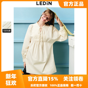 花边领长袖 新款 裙C2FAE3B11 连衣裙秋季 乐町松弛感A版