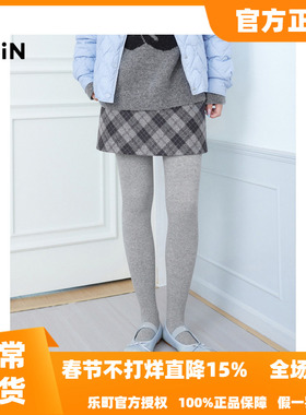 【商场同款】乐町简约斜格A字裙冬季新款学院风A字裙C2GEE4372
