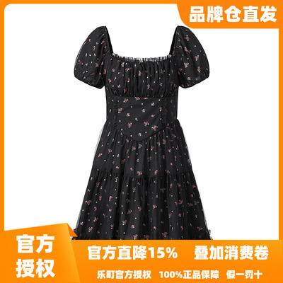 乐町夏季新款法式纯欲风网纱连衣裙C1FAE2233