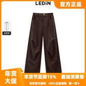 高腰休闲裤 C2GBE4201 阔腿裤 冬新款 商场同款 乐町甜酷打褶工装