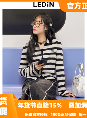 乐町小翻领修身套衫女秋冬新款针织衫C2EED4E07