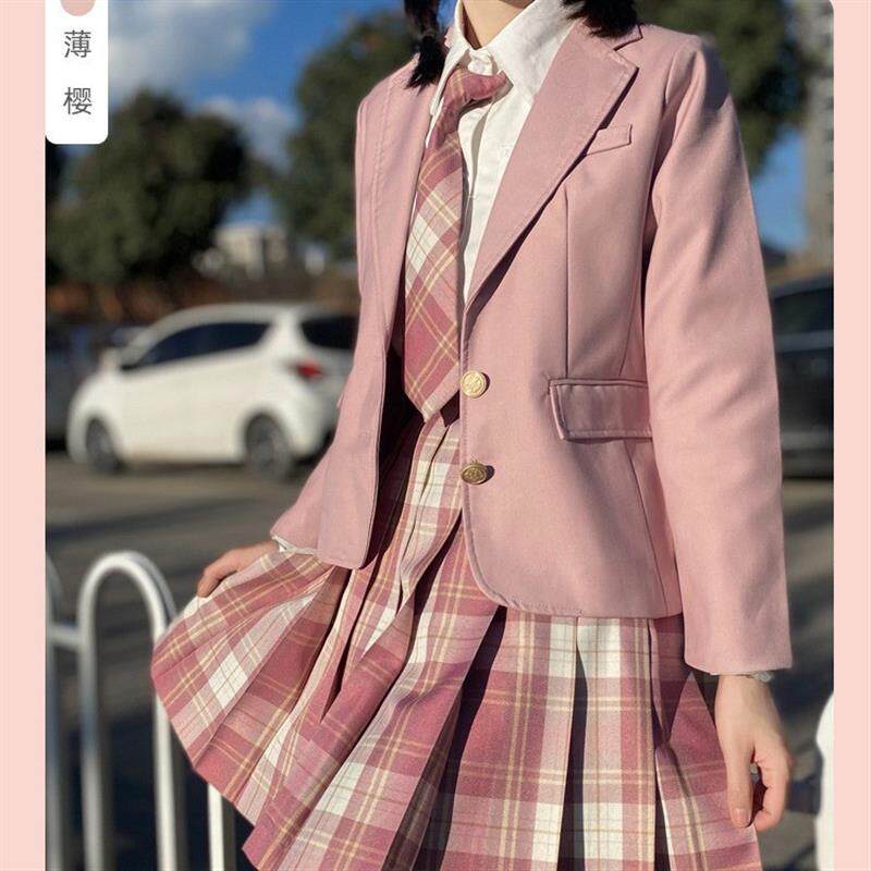 二粒扣jk制服西装套装外套女秋冬原创正版学院风格裙校供感jk西服