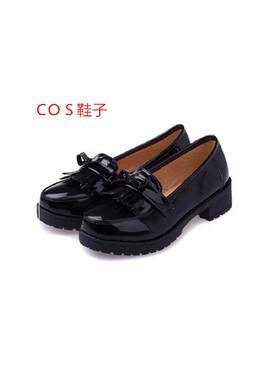 地狱少女COS鞋子 日式学生鞋 人造PU 女生皮鞋萝莉圆头低帮鞋女
