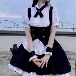 黑色女仆装性感女装大佬洛丽塔女佣服可爱lolita连衣裙大码cos服