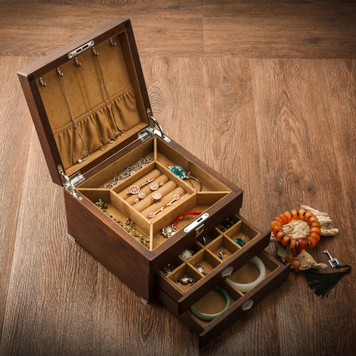 夭桃俄罗斯榆木纯实珠宝收藏饰品