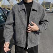 2026新款 外套毛呢上衣加厚轻奢潮流 夹克男装 显瘦羊毛外套冬季 短款