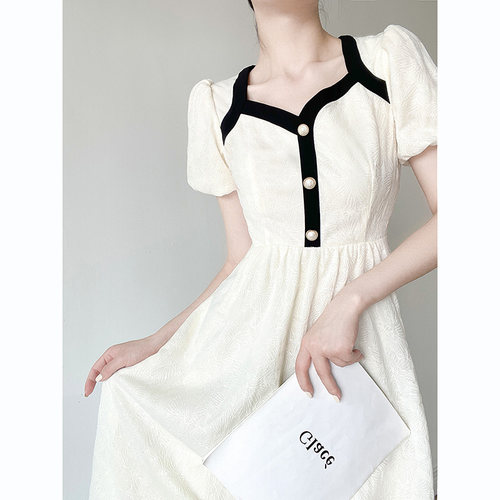 时尚气质法式茶歇海边度假裙