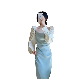 轻奢礼服连衣裙女春季新款套装时尚气质名媛盐系高级吊带裙两件套